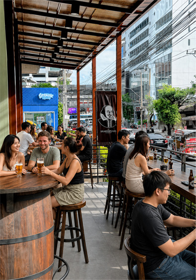 The Shakespeare outdoor terrace, Ekkamai Bangkok